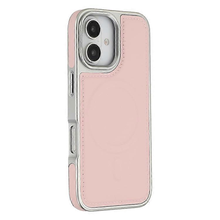 Compatible For iPhone 16 Case Compatible with MagSafe Electroplating Edge PU + TPU + PC Phone Back Cover