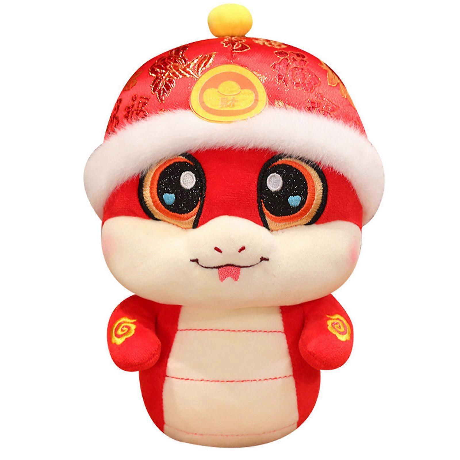 Snake Year Mascots Plush Toy Zodiacs Snake Stuffed Animal Plush Toy 8.27" Soft Plushie Doll New Year Ornaments Gifts