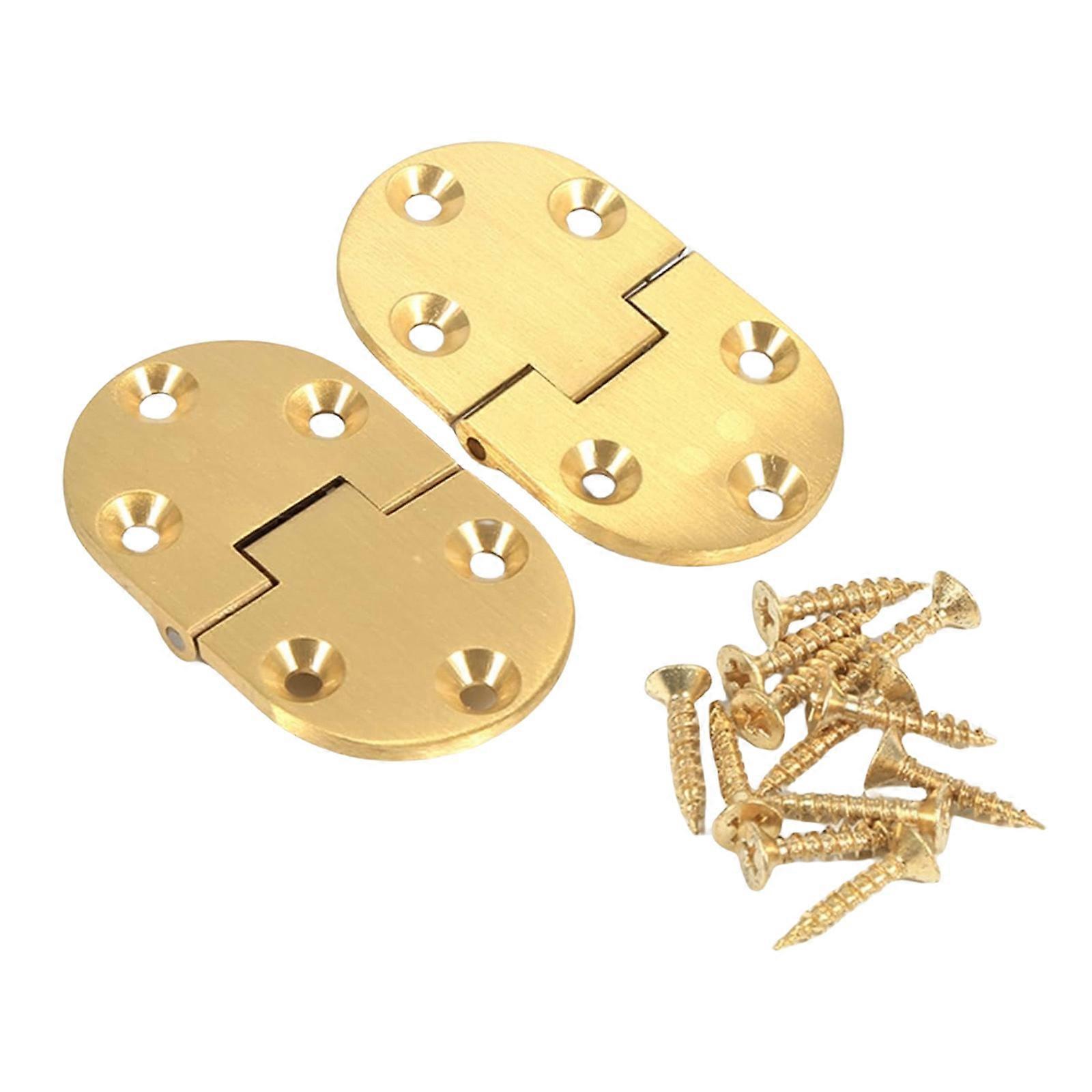 Set of 2 Multipurpose Sturdy Brass Butlers Tray Hinges Round Edges Equipped with Screws for Smooth Operations Use