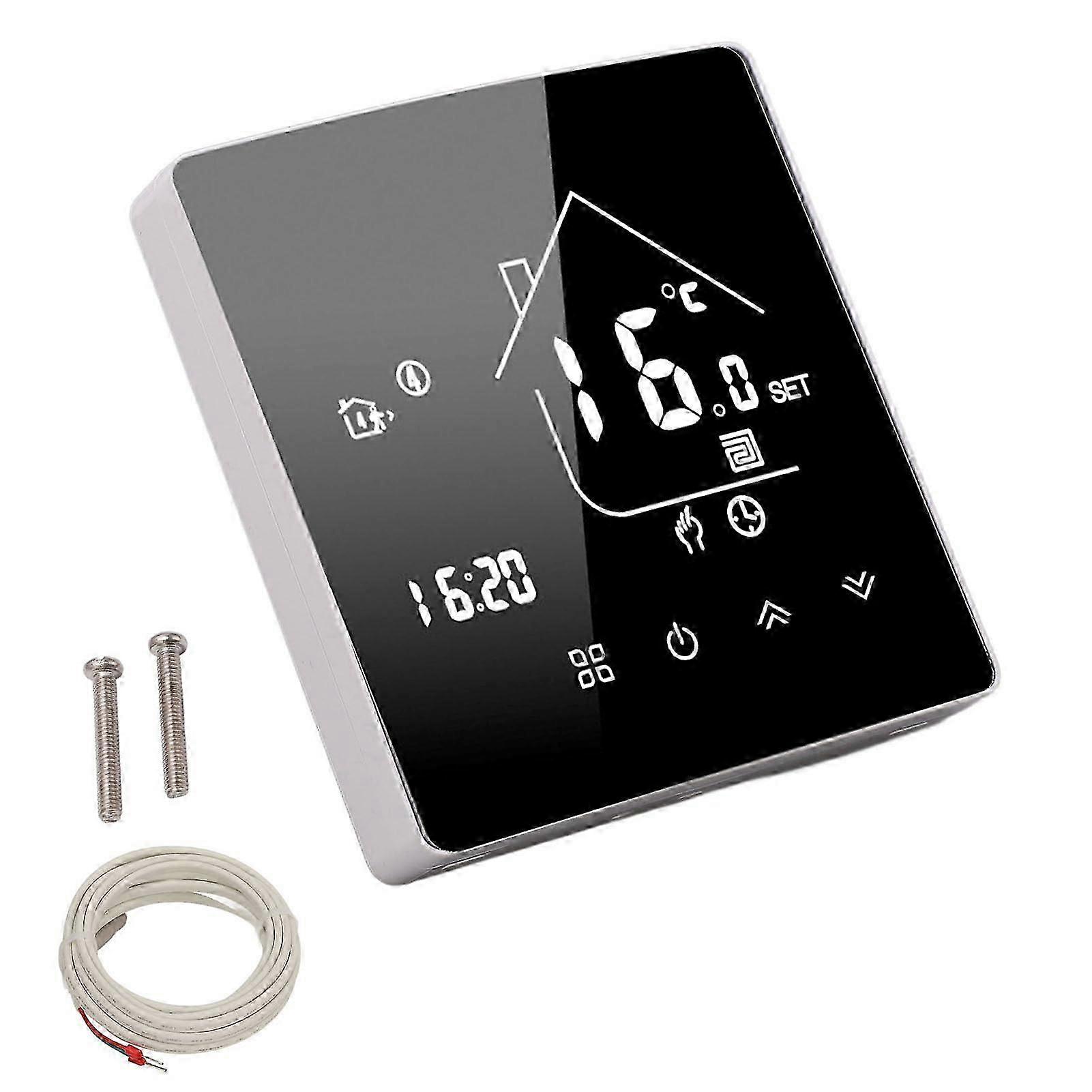 Thermostat intelligent, thermostat avec application Commande vocale LCD Écran tactile programmable, contrôleur de température de chauffage électrique intelligent pour la maison 95240V