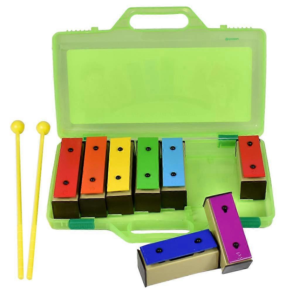 Glockenspiel 8 Notes Chromatic Resonator Bells with Green Case