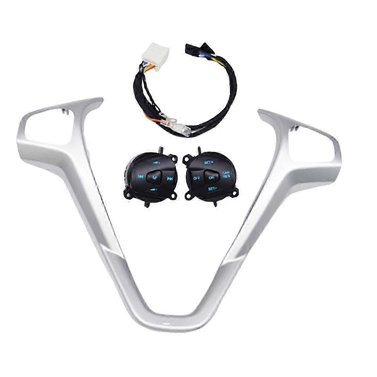 For Fiesta MK7 MK8 Escort Ecosport Car Blue LED Cruise Switch Button with Steering Wheel Trim Frame