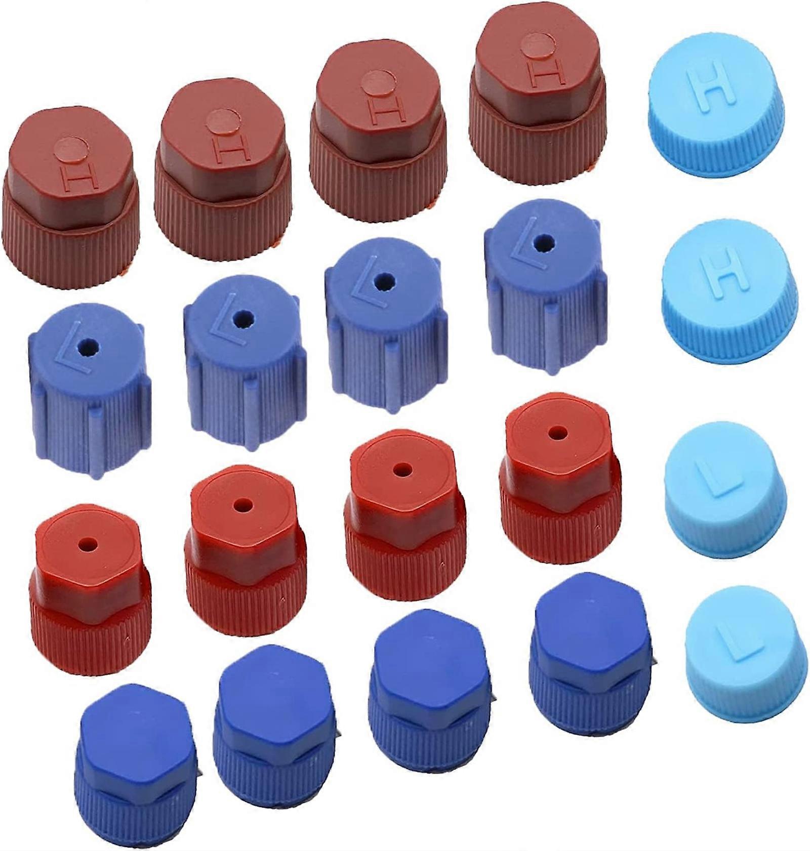 20Pieces Adapters Lid Service Caps Maintenance Tool Quick Coupling Adapter Cover Equipment Tool Suitable for R134A/R12