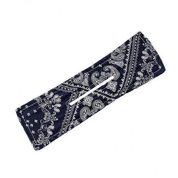 2x Deft Bun Mode Pandebånd Damer Sommer Knotted Print Sort