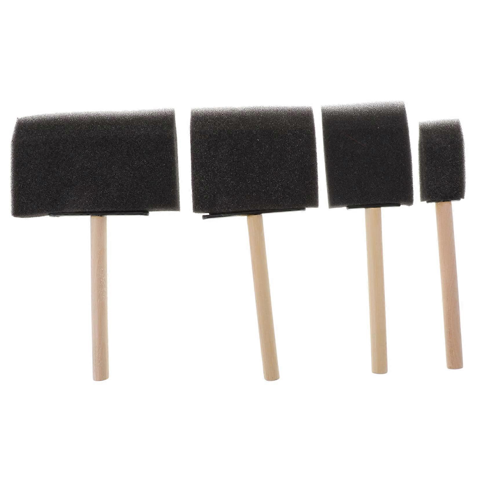 Painting Sponge Tools Set for Kids 26pcs with Wooden Handles Non-Slip Design for Classroom Art Projects and Early Education