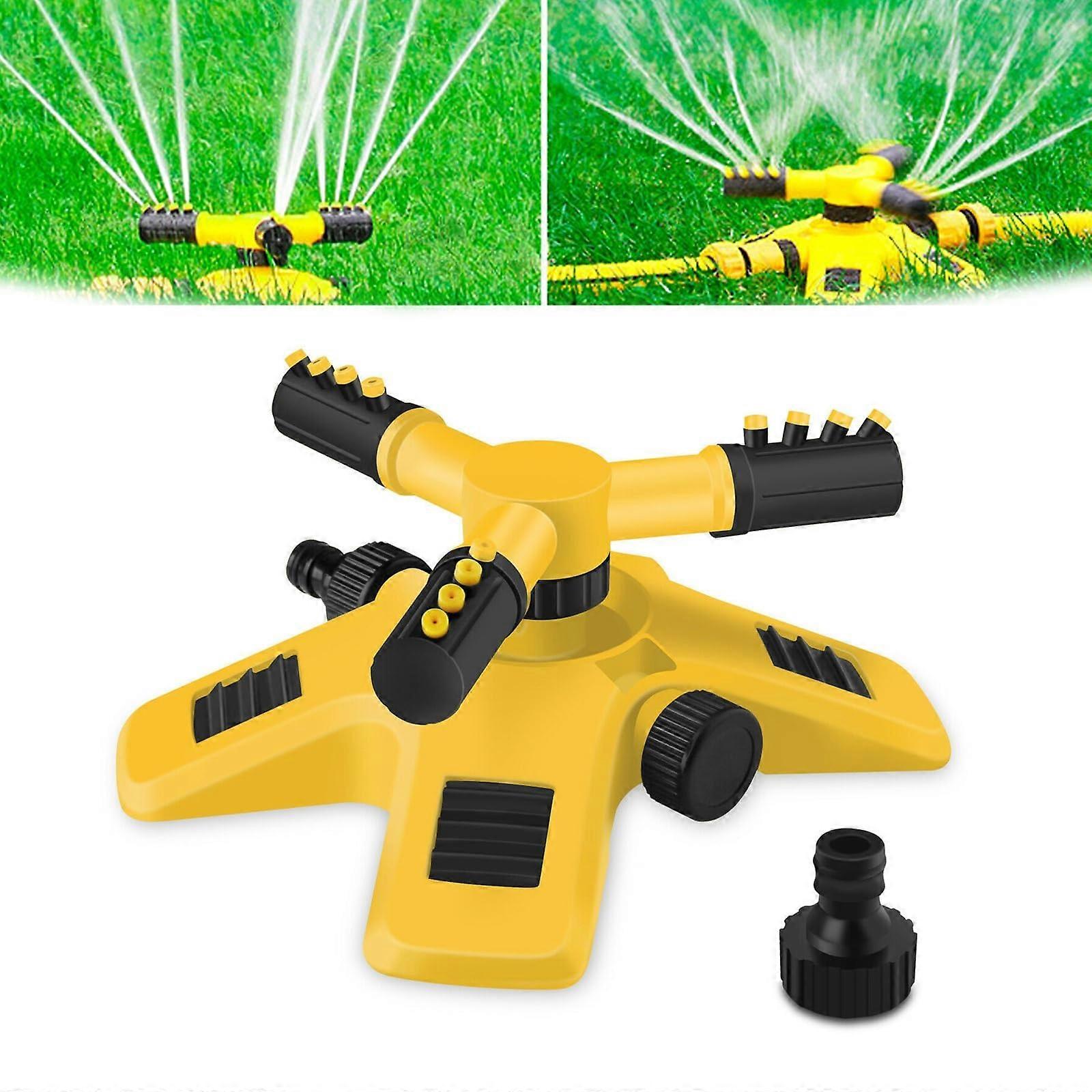 360° Rotation Garden Sprinkler, 3 Arms Adjustable Lawn Irrigation (1 Piece)