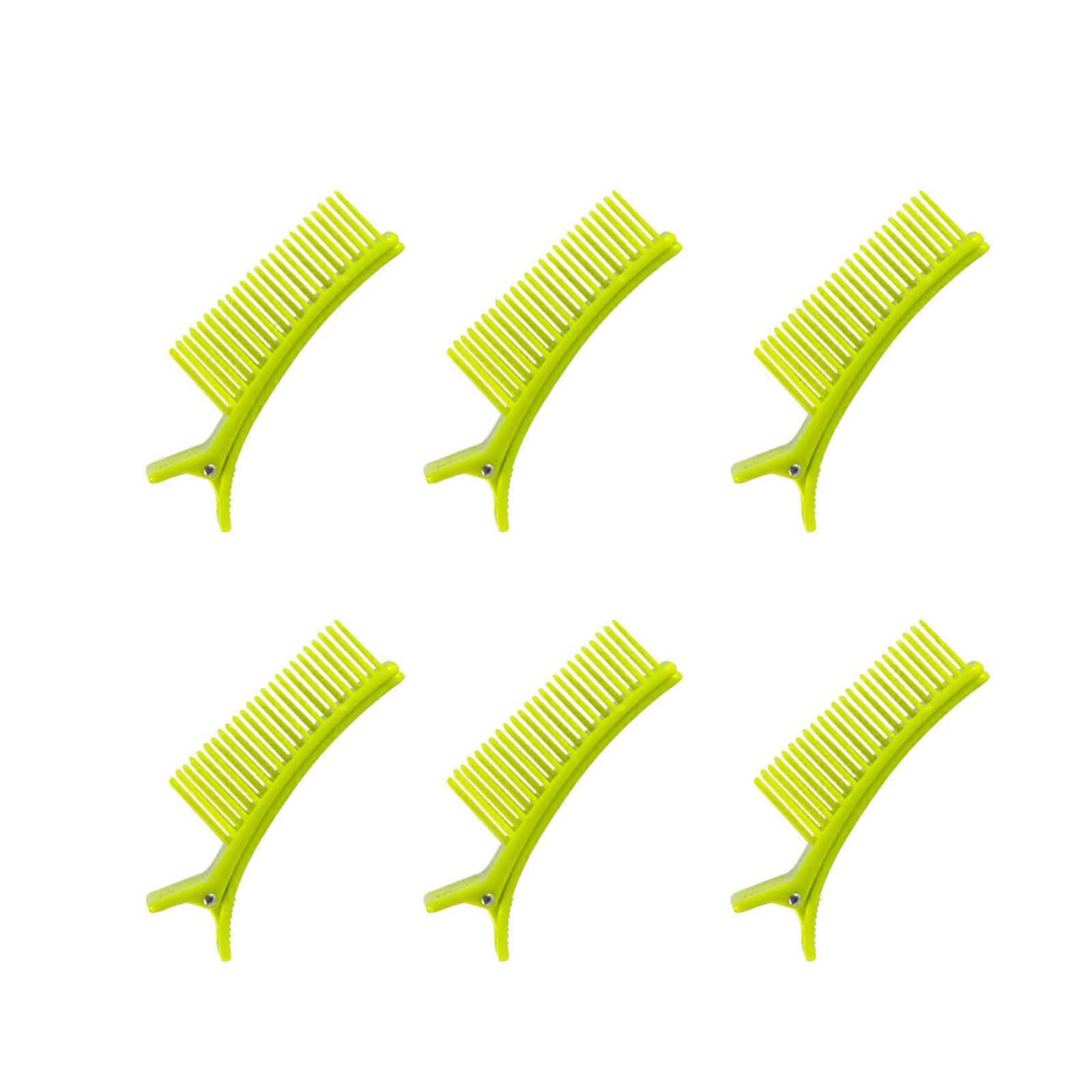 6Pcs Professional Alligator Hair Clip Nonslip Brush Top Design for Secure Sectioning Efficient Styling and DIY Projects yellow