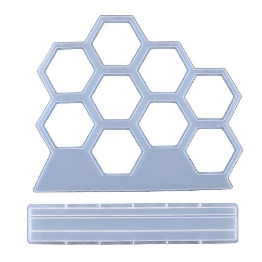 DIY Schmuck Zeigen Rack Harz Form Sechseckigen Ohrringe Display Stand Silikon Form