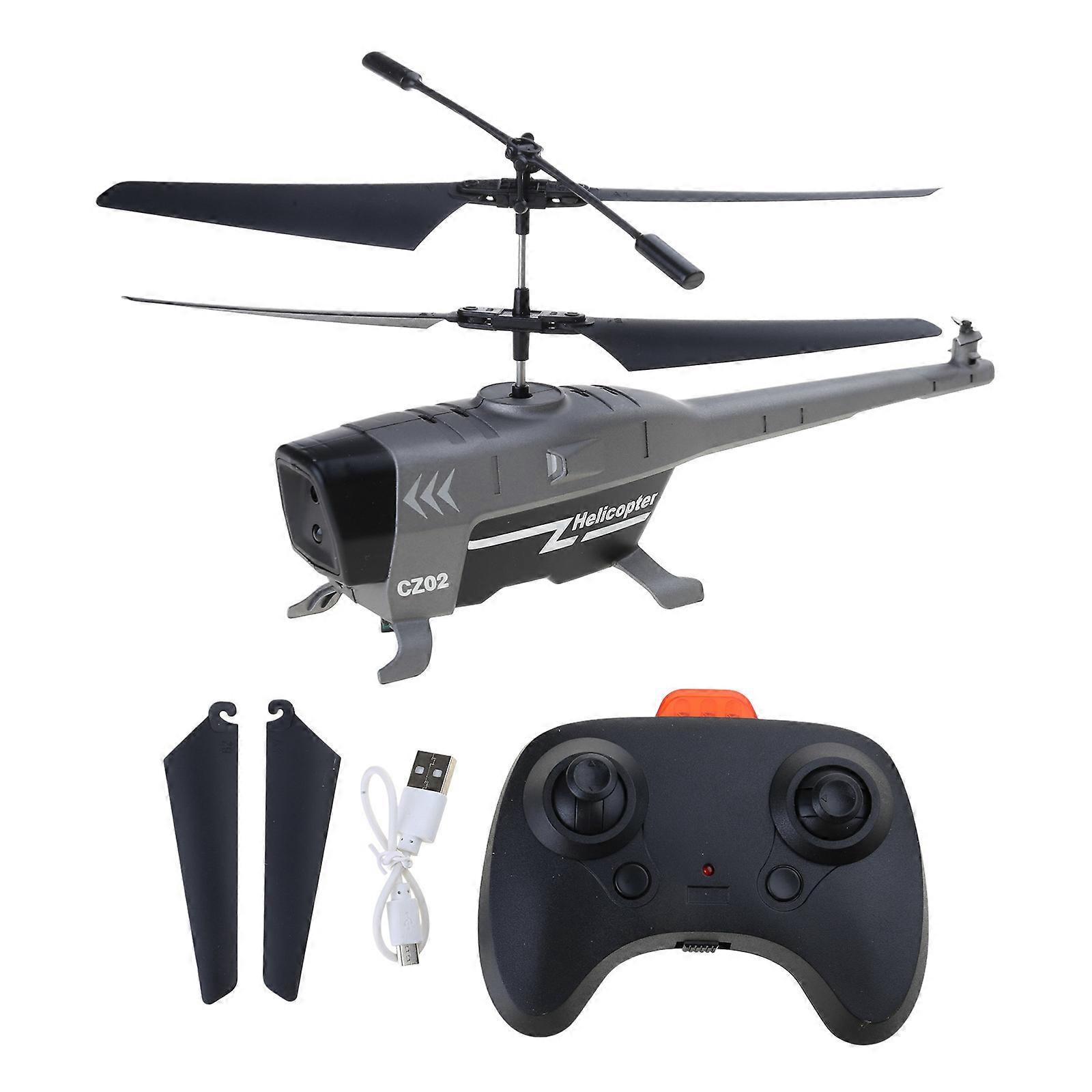 RC Helicopter Indoor Aircraft with Altitude Hold LED Light Rechargeable Built-in Battery Remote Control Toy for Kids Silver