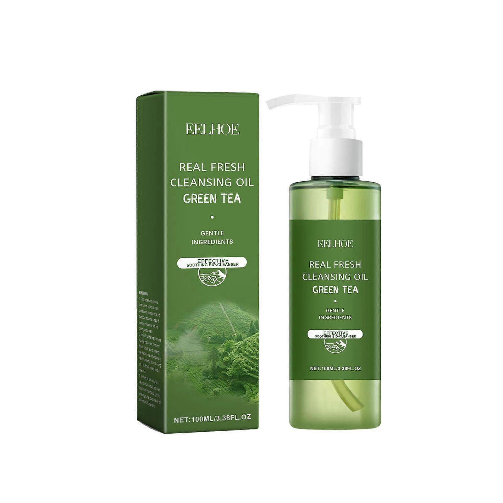 3PC緑茶クレンジングオイル穏やかなメイク落とし、なだめるような顔、目、唇を使用できます