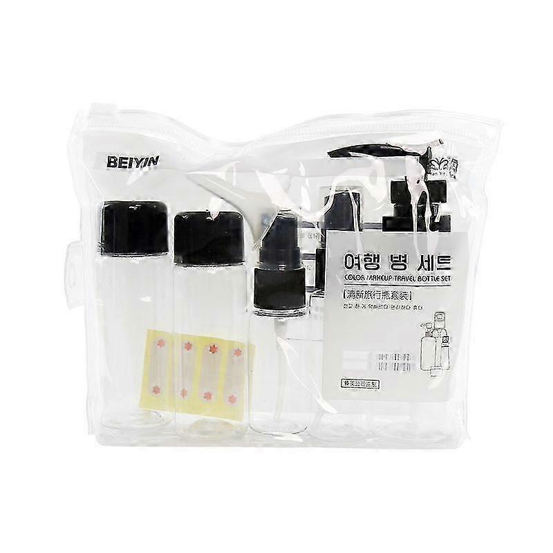 6/7 / 11個旅行化粧品ボトルペットスプレーローションクリーム詰め替え可能容器 - 7個ブラック
