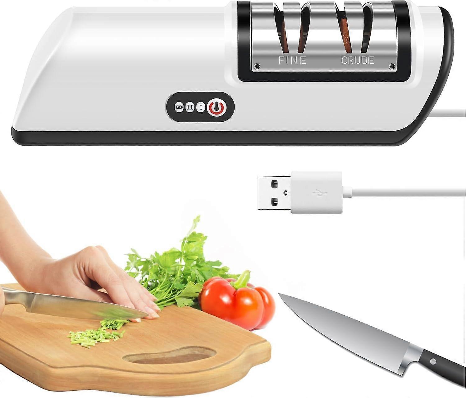 Electric Cutter Sharpener, 2000mAh Rechargeable, Kitchen Tools