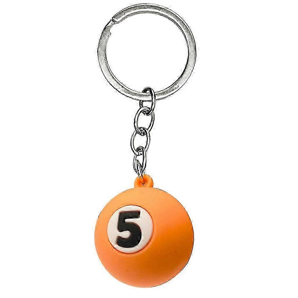 クリエイティブビリヤードキーホルダー - スモールテーブルボールデコレーション (5個入り)