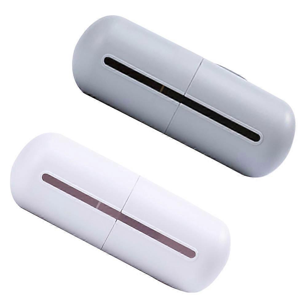 2pcs Wall mounted Trash Bag Holder Garbage Bag Dispenser Storage Box for Bathroom Kitchen (White and Grey)