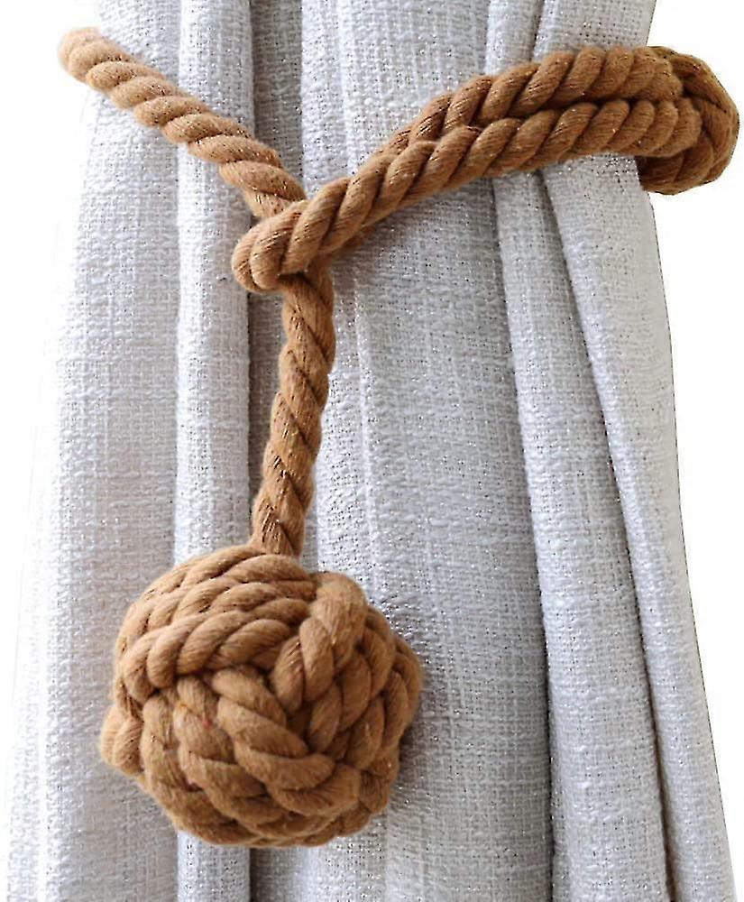 Hand Knitting Curtain Tiebacks Rope For Draperies - Decorative Rustic Holdbacks--