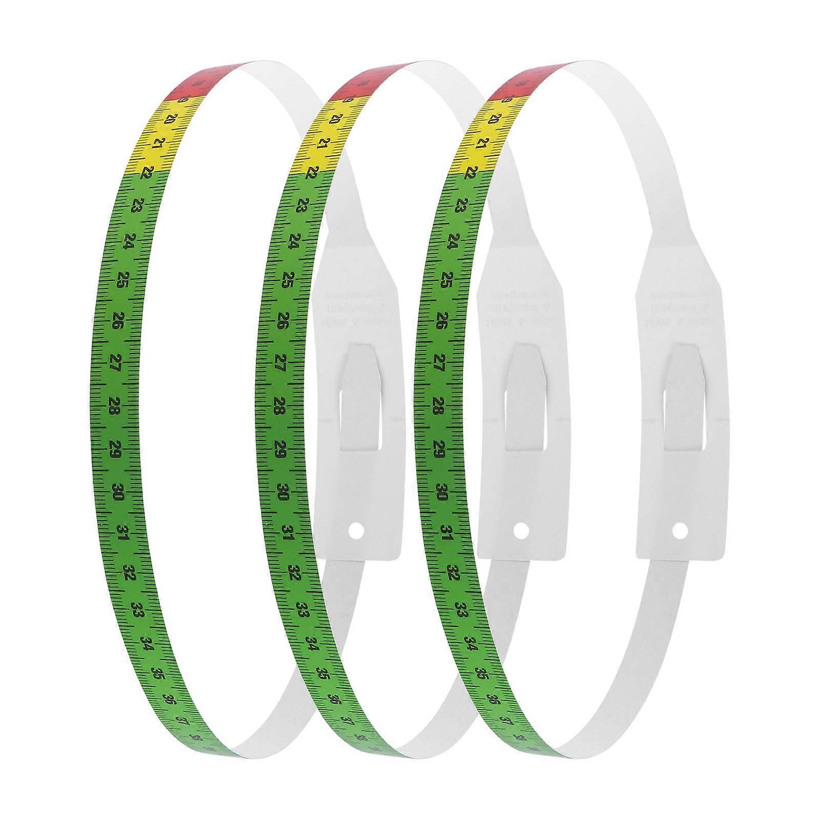 Practical Measuring Tape Tool for Head and Arm 3pcs Set Assorted Color PP Material