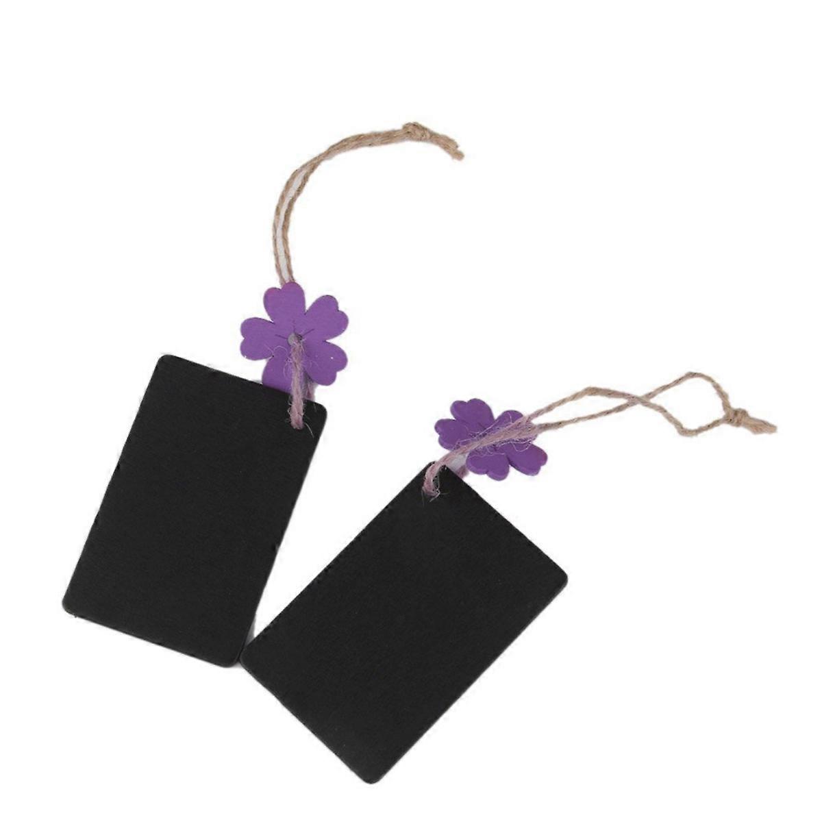 Mini Hanging Chalkboard Rectangular Blackboard present Tags Purple Flower Decorative Items For Events 10Pcs