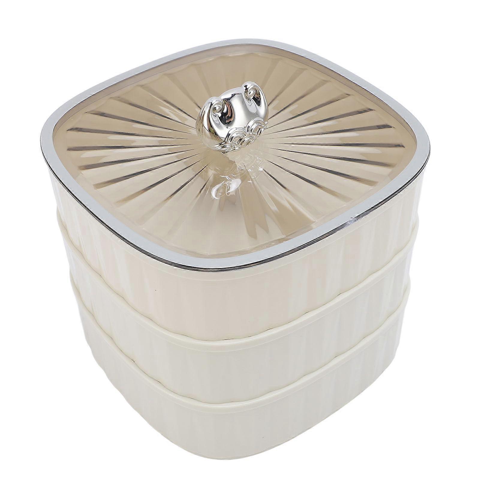 3Layer Dry Fruit Tray with Multiple Compartments, Stackable Snack Container for Stud Earrings, Rings, Necklaces