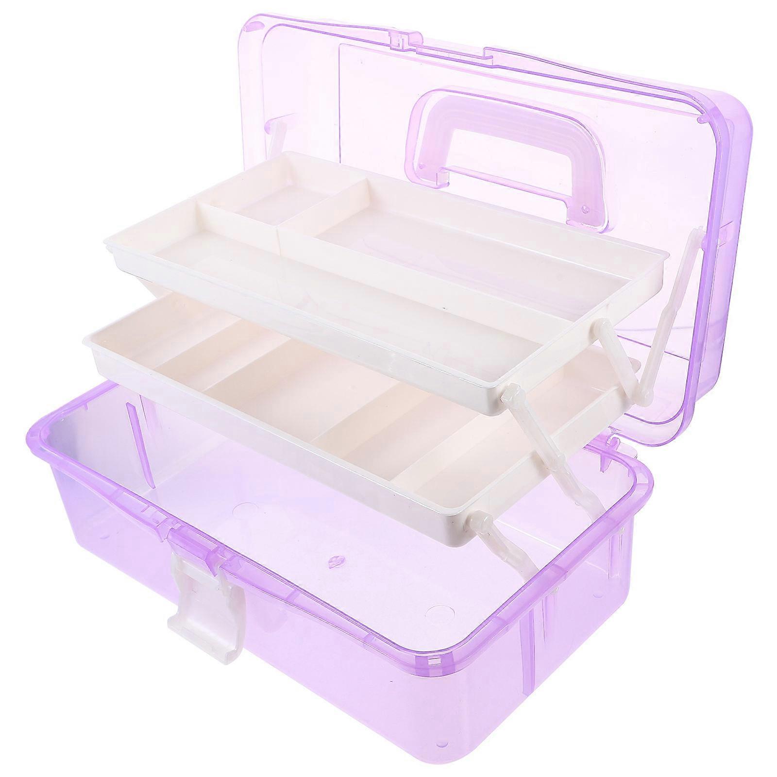 Durable Transparent Portable Storage Box with Handle for Art Supplies, Stationery, and Crafts – Wear Resistant Organizer for Easy Travel