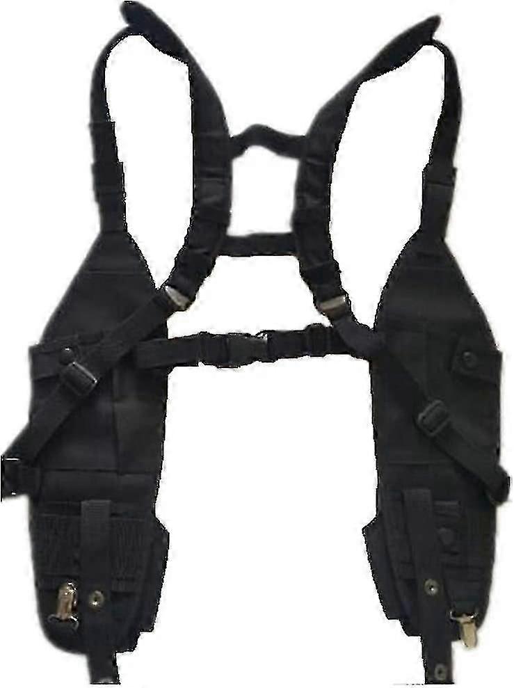Double Shoulder Harness Holster for Tactical Two-Way Radio, Portable Military-Grade Holder with Secure Strap System