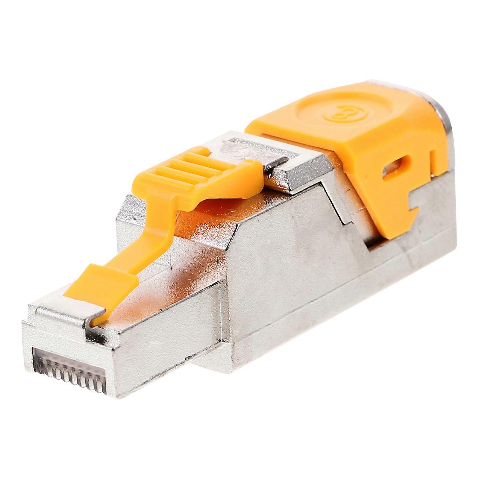 Network Devices Cat 8 Network Connector Fast Wiring Bend Resistant Copper Material For Ethernet Pass Through Plug 1Pack