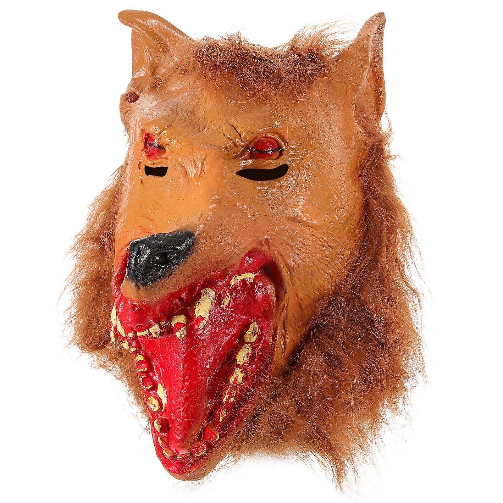 Halloween Decorative Mask 3D Wolf Design Mask Party Prop For Theme Party 1Set