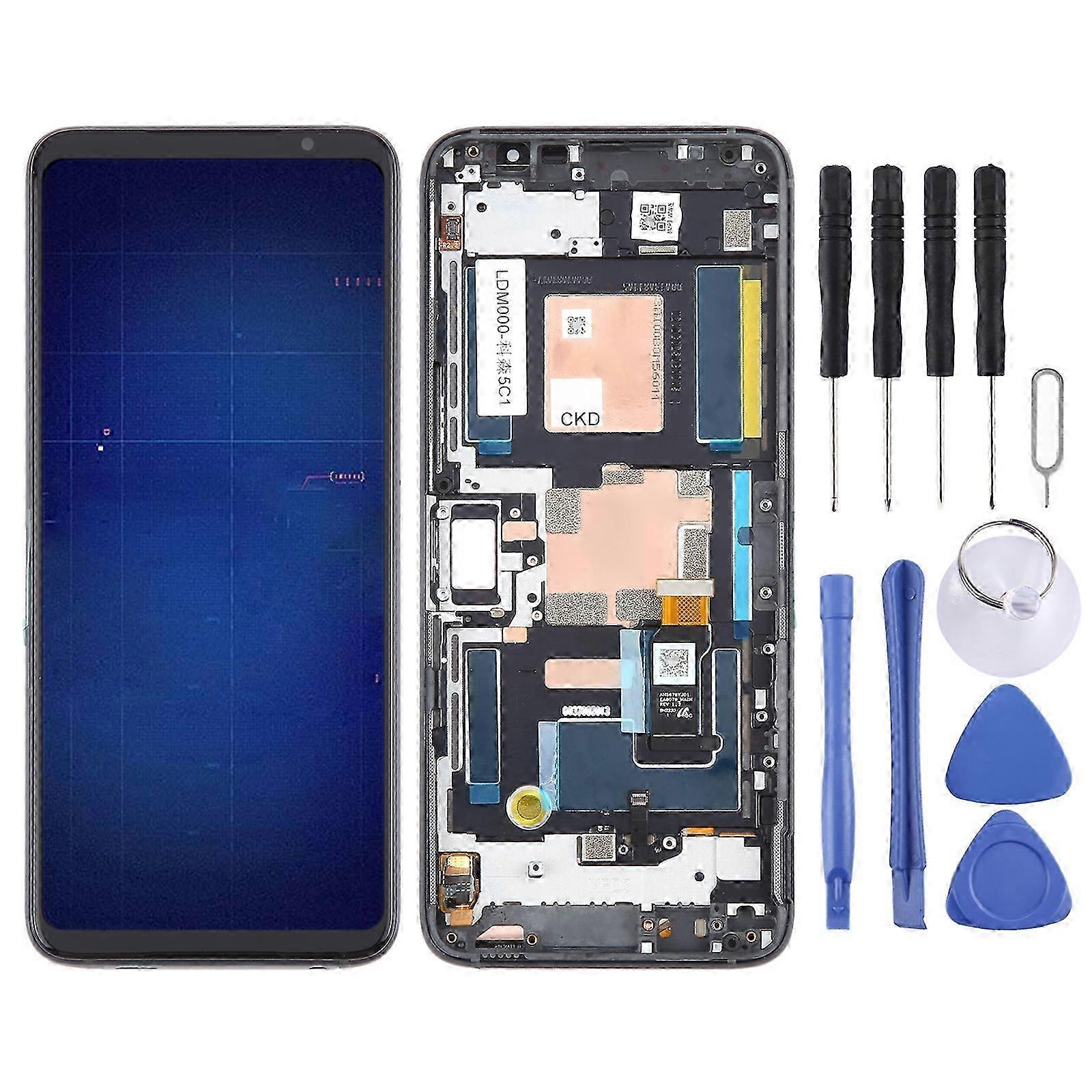 For Asus Rog Phone 6 Compatible Lcd Screen Digitizer Full Assembly With Frame (black)