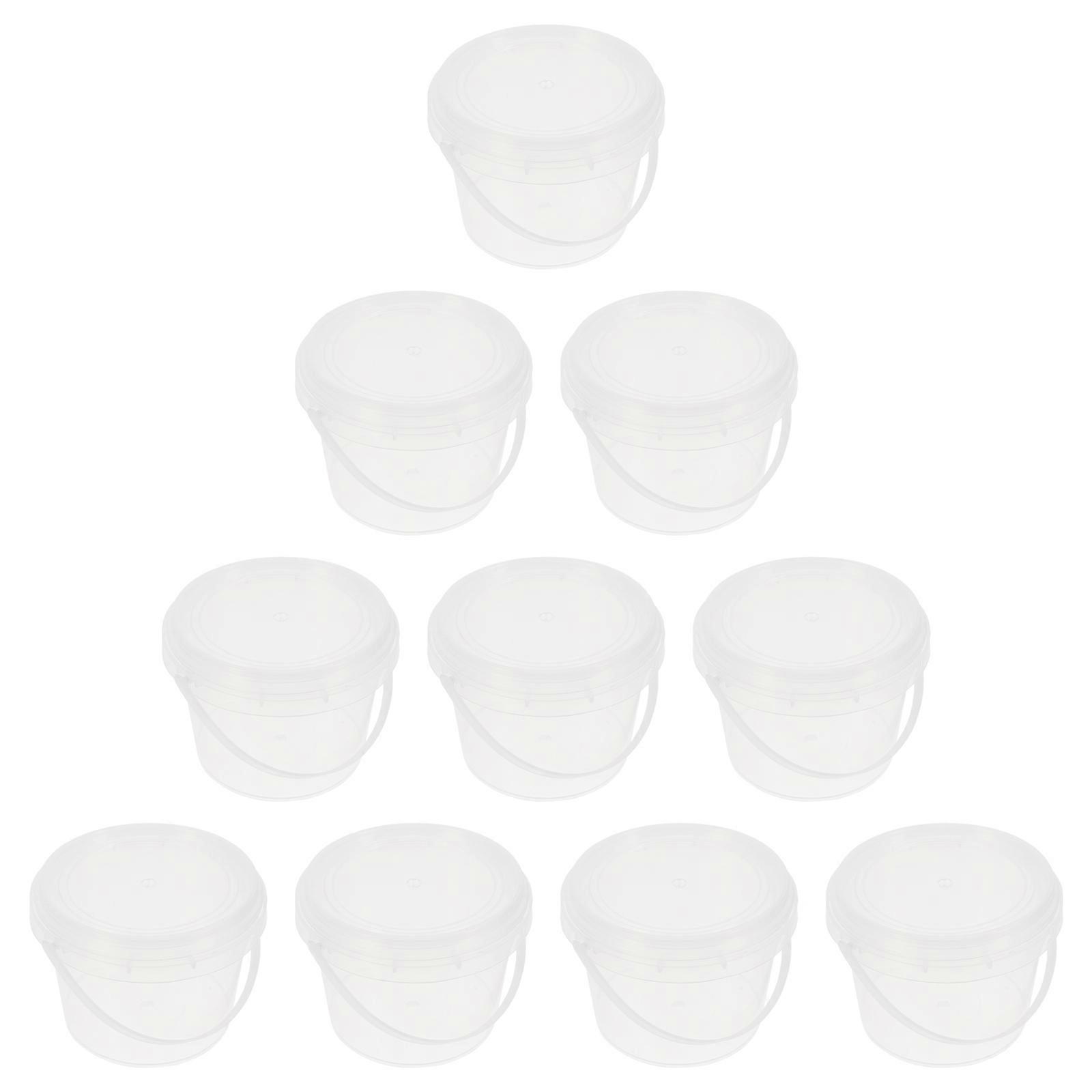 Transparent Mini Storage Bucket with Lid for Home Use Food Grade PP Material 10 Pieces