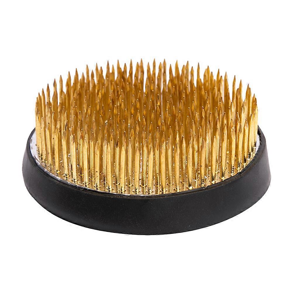 Black Copper Flower Arranging Needle Holder with Sturdy Needles and Nonslip Base for Easy Use