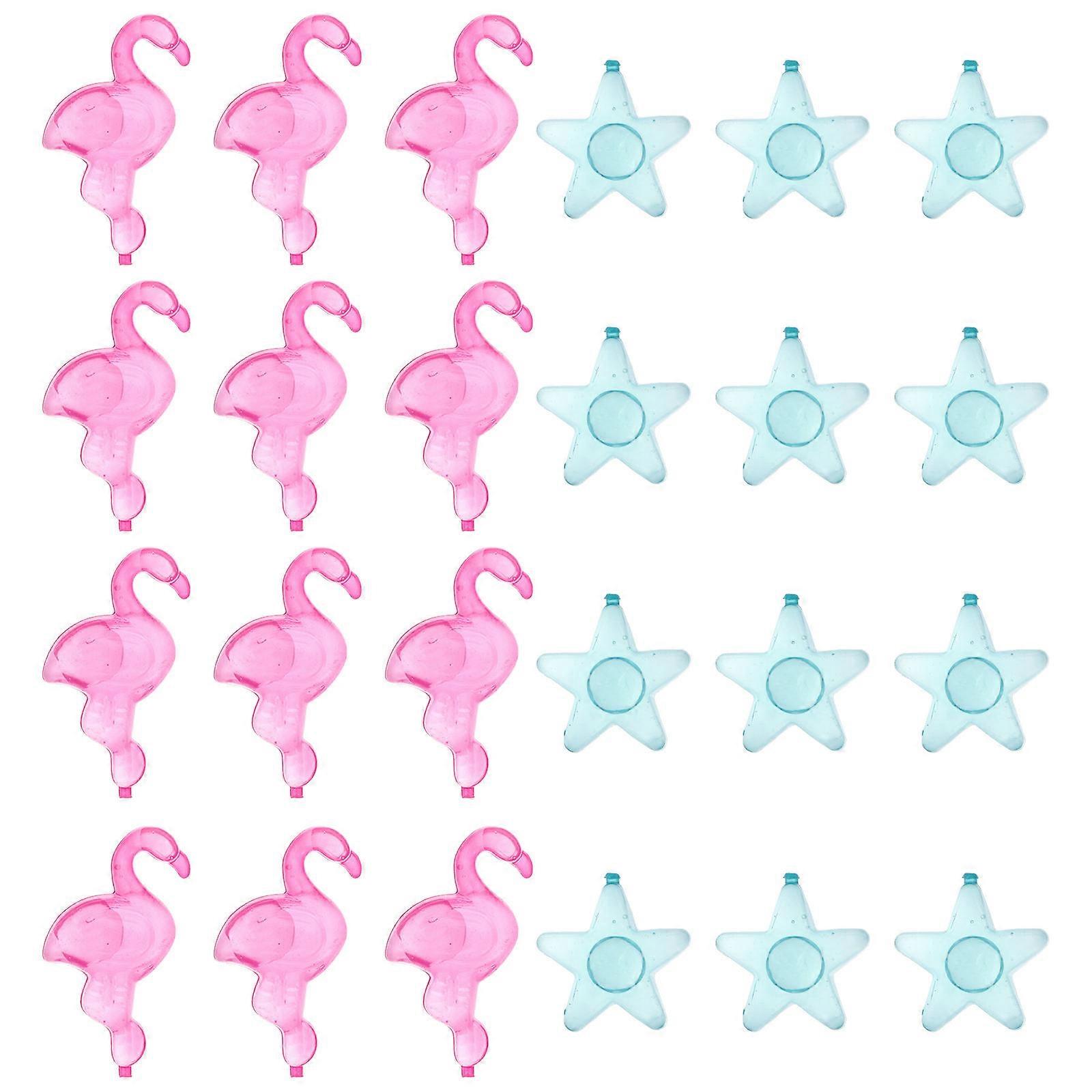 Flamingo Star Shaped Reusable Ice Cubes Set 80pcs Creative Ice Cube Mould for Cocktails, Juices & Cold Beverages Parties
