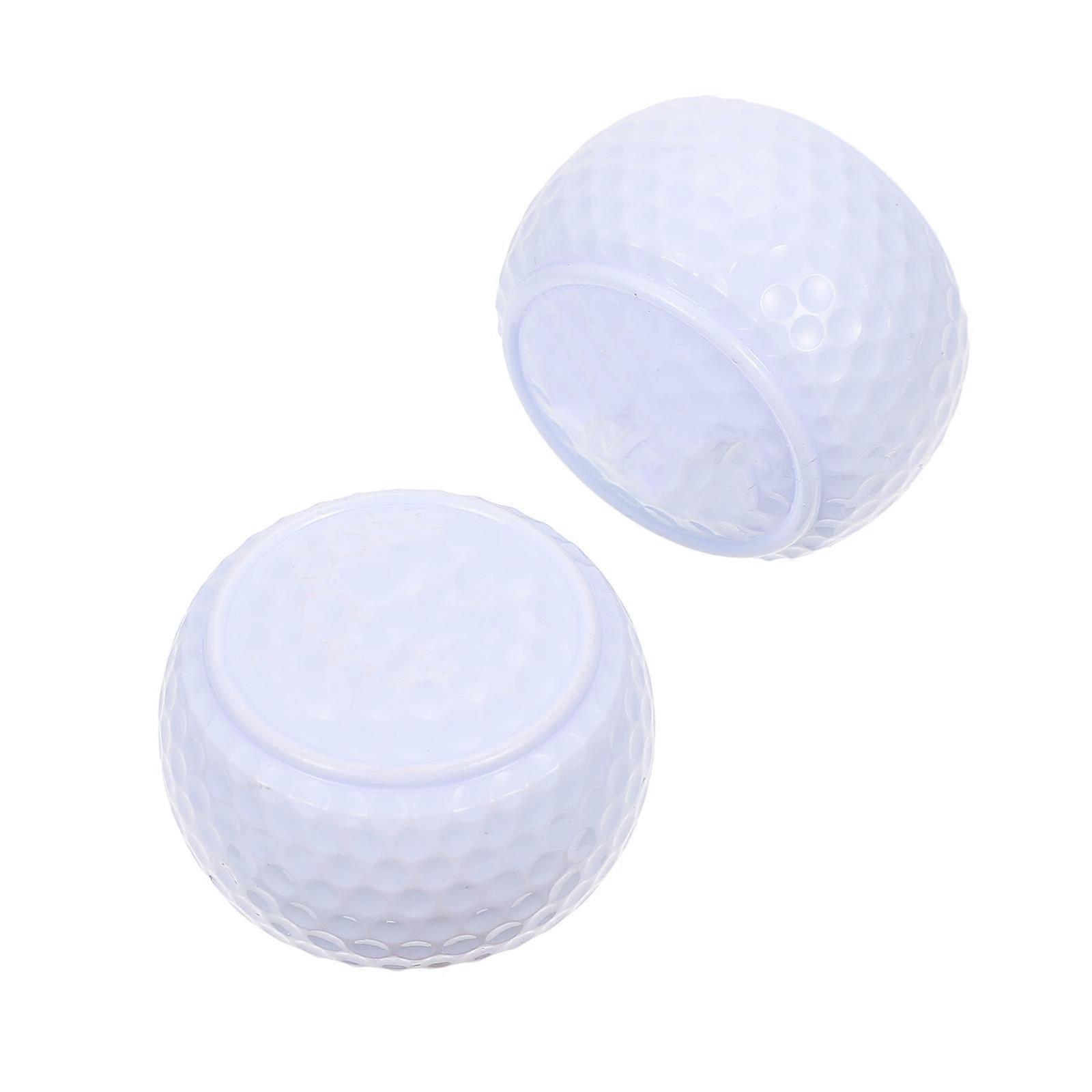 White Golfing Balls for Practice Made of Synthetic Rubber 2 Pieces Ideal for Indoor Outdoor Training
