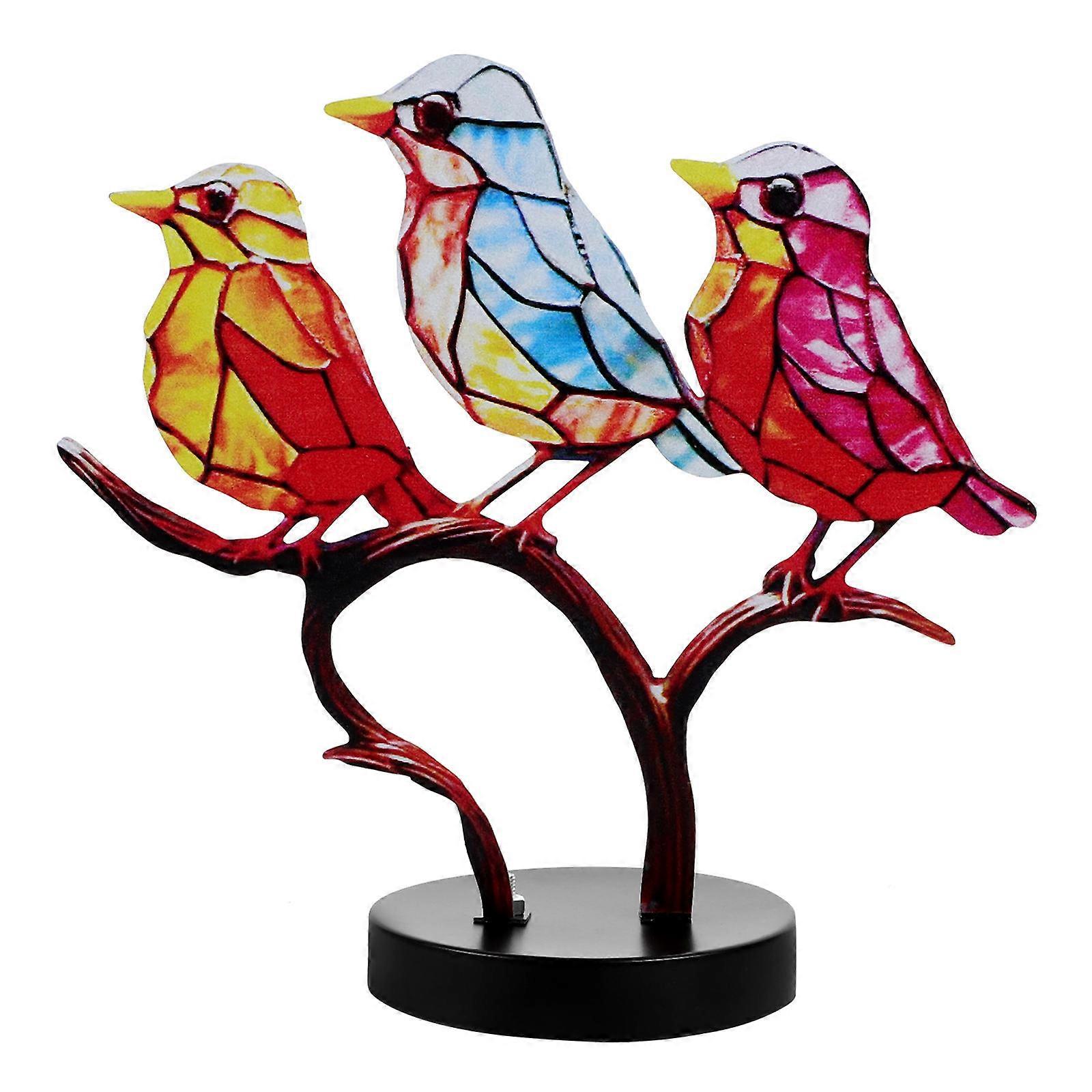 Decorative Birds For Home Decor Metal Birds Decor Statue Multi-Colored 17.40X16.70X7.70CM Iron 1Set