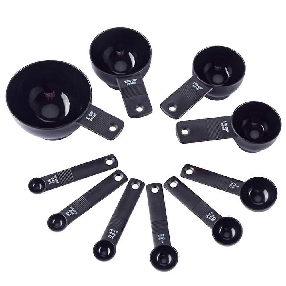 Spices Measuring Spoons Set Stackable Utensils Baking Use Black 10Pcs