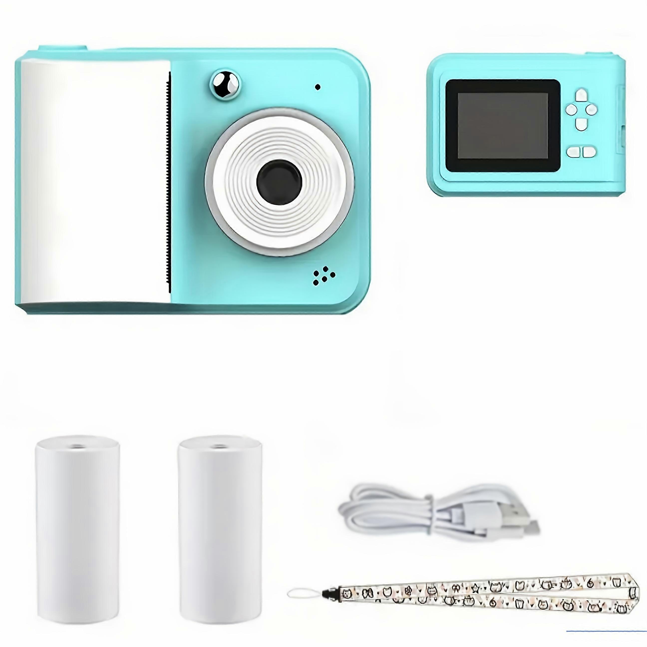 Digital camera instant print camera 720P 2.4 inch USB charging blue