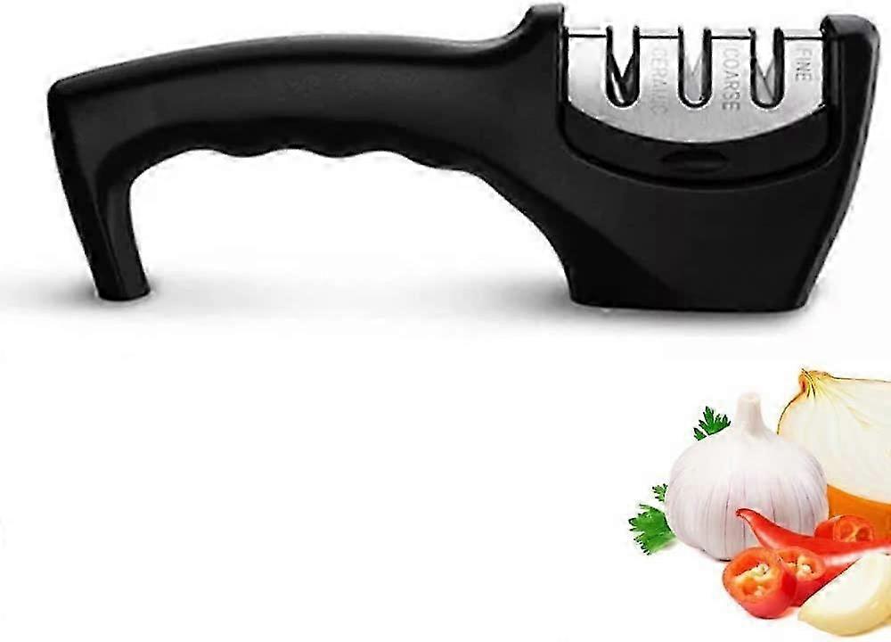 3-Stage Knife Sharpener Manual Ergonomic