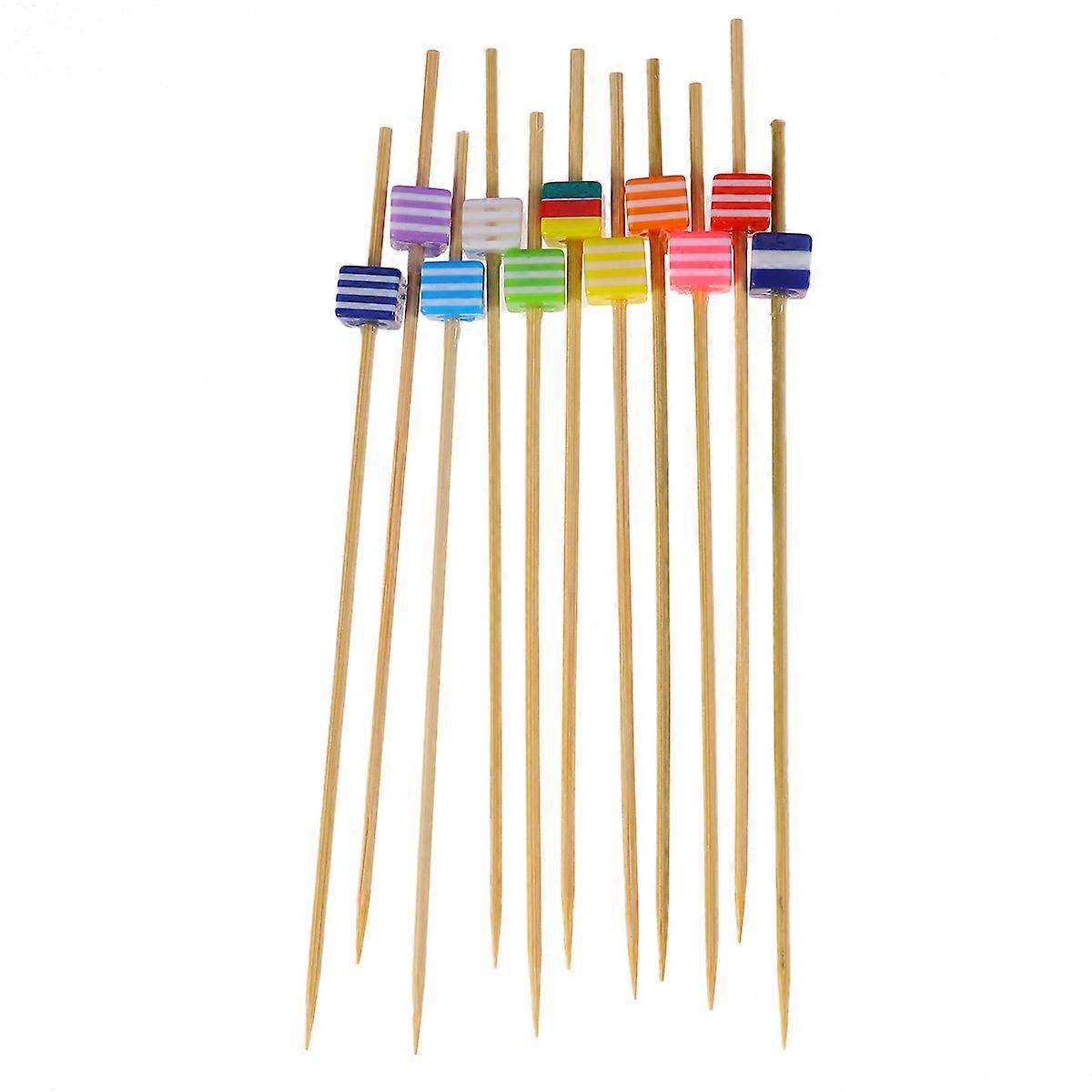 Bamboo Picks For Appetizers Appetizer Picks Wooden Fruit Picks Piercing Garnish Decorative For Entertainment Venues 100Pcs
