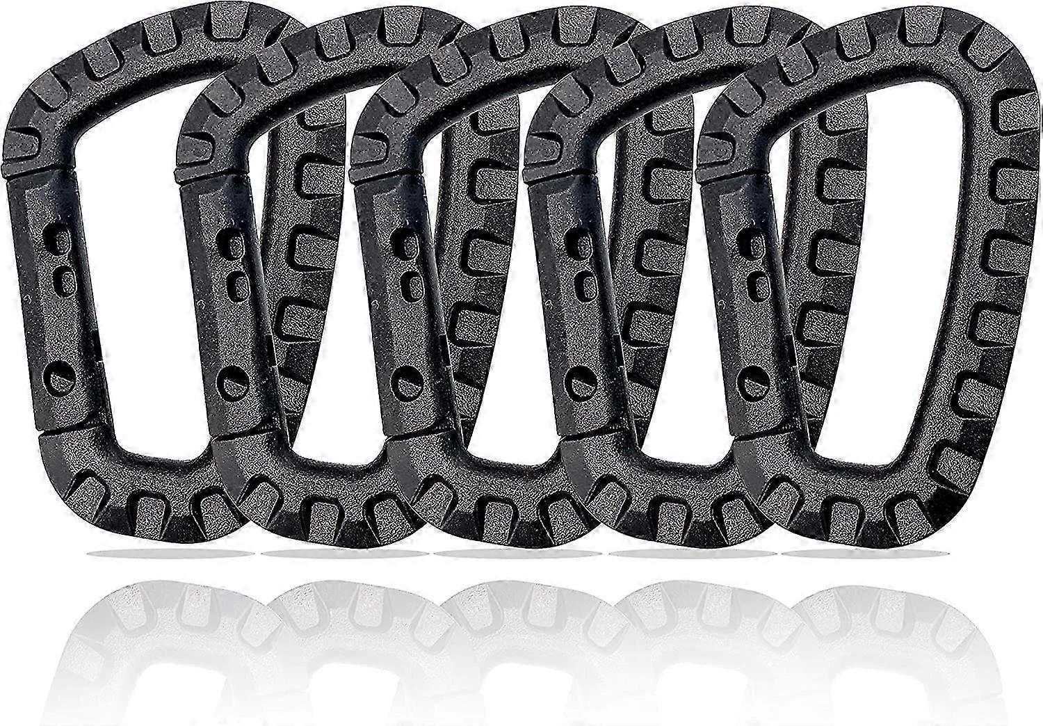 5 stuks plastic karabijnhaken - zwart - D-vormig8,8*5,5 cm