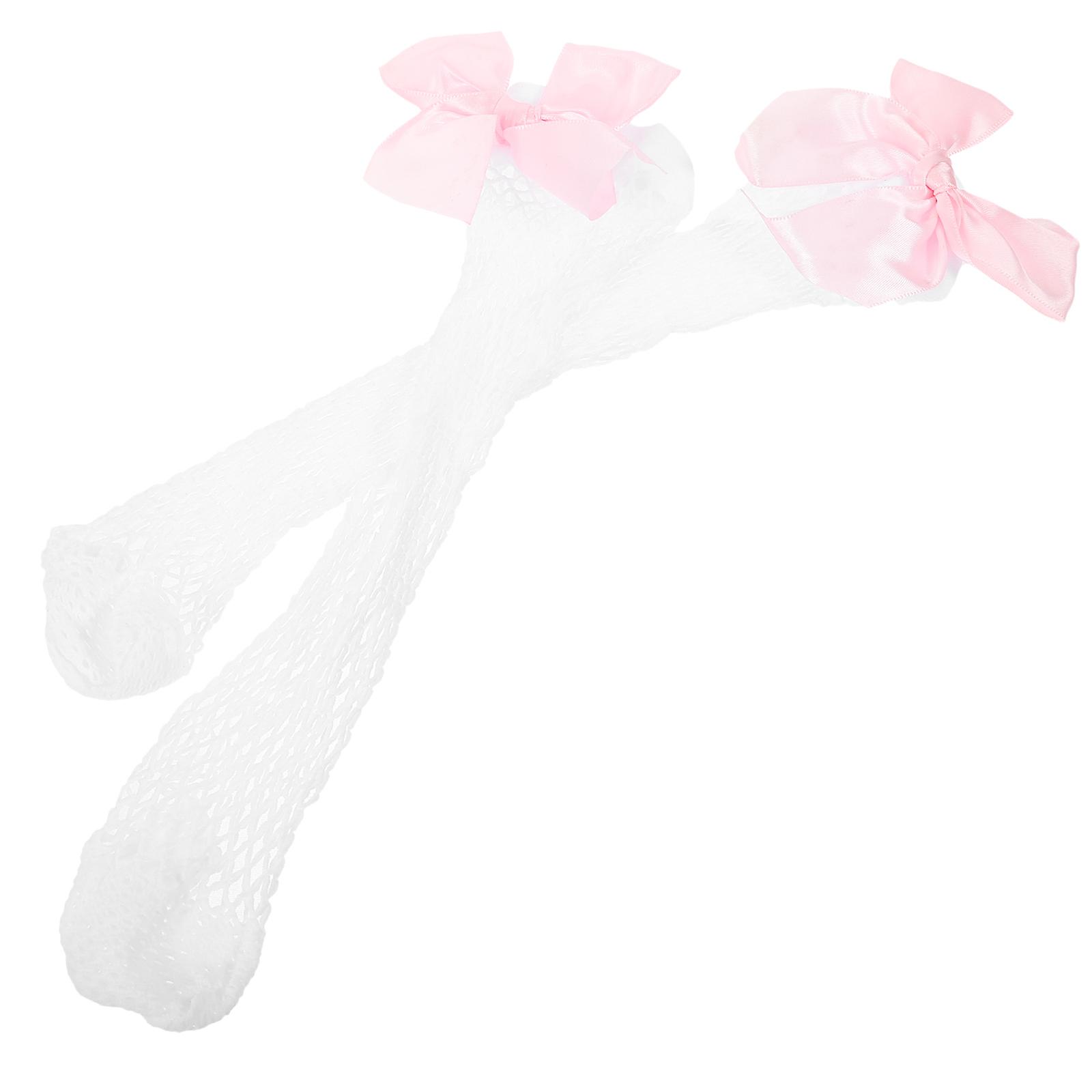 Short Socks Baby Girls Mesh Socks Bow Fish Net Ankle High Socks Toddler Girls Socks White Breathable 1Pair