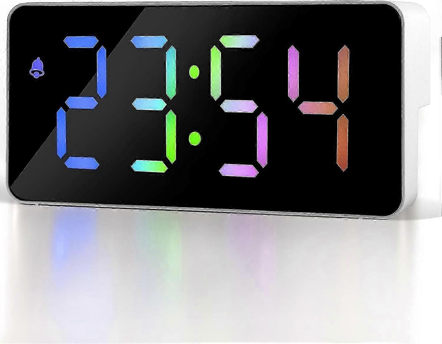 2025 Latest Model Rainbow Digital Alarm Clock - Compact Modern Desk Clock For