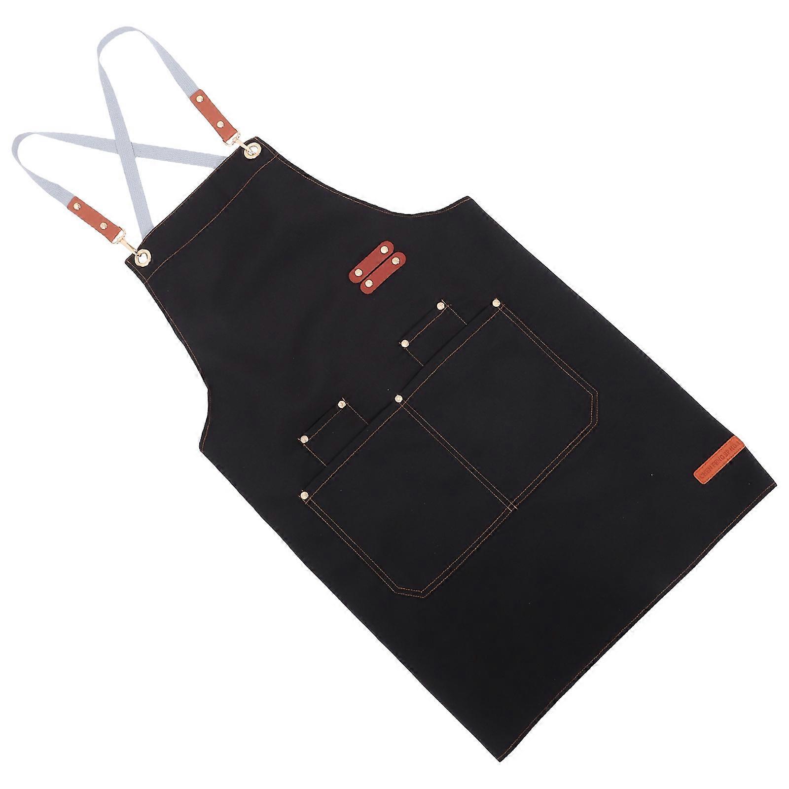 Canvas Apron with Pockets for Men and Women – Full Chef Apron for Cooking, Gardening, Workshop, and Painting – Functional Storage, Modern Minimalist