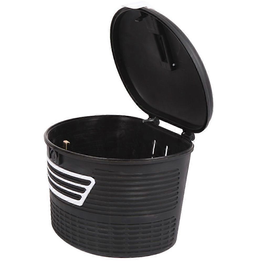 Durable Electric Bike Front Frame Storage Basket with Theft Lock, Rainproof Plastic Container for Books, Food, and School Bags – Universal Fit for
