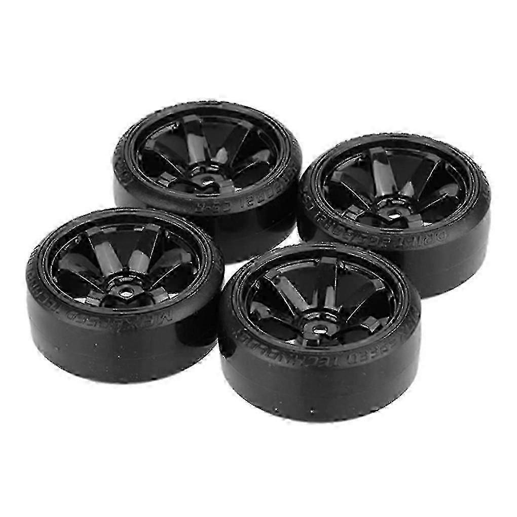 1/10ドリフトRCカー用4ピースハードホイールタイヤブラック