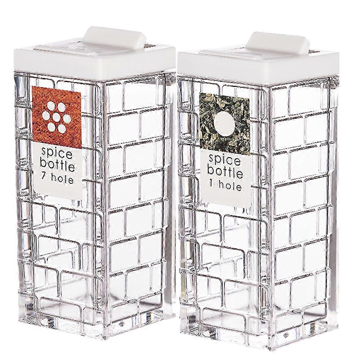 2 Pcs Spice Shaker Jars, Plastic Seasoning Shaker Box Condiment Set for Travel, Barbecue Sprinkle Containers