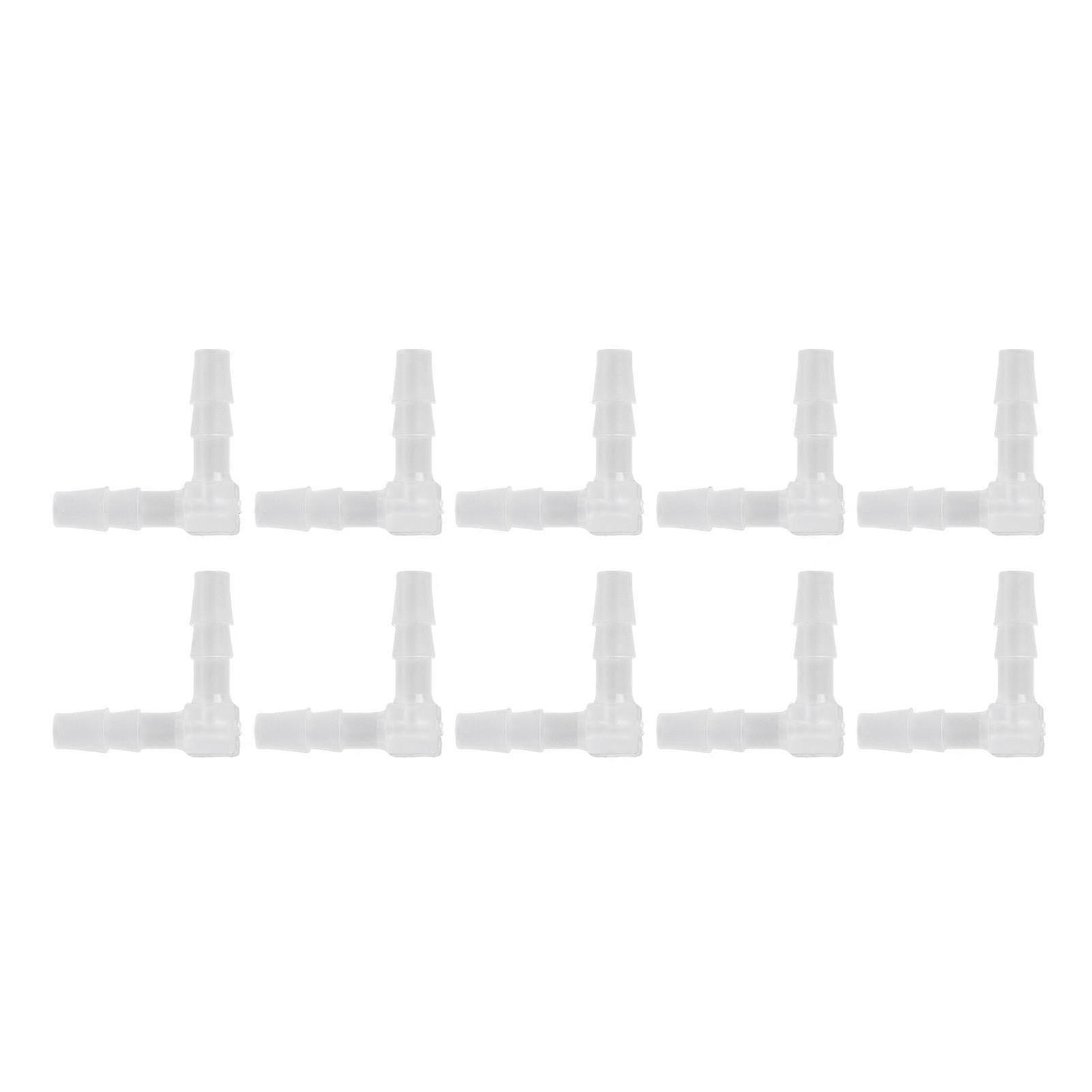10Pcs 90 Degree Elbow Hose Barb Plastic Fitting L Shape Adapter for 4mm Aquarium