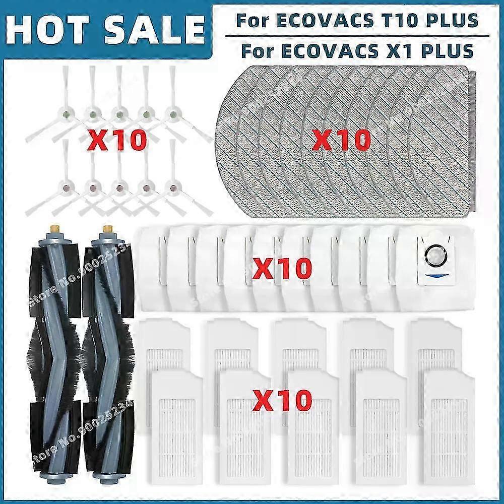 Replacement Spare Parts Accessories for Compatible ECOVACS T10 PLUS / X1 PLUS Main Side Brush Hepa Filter Mop Cloth Dust Bag