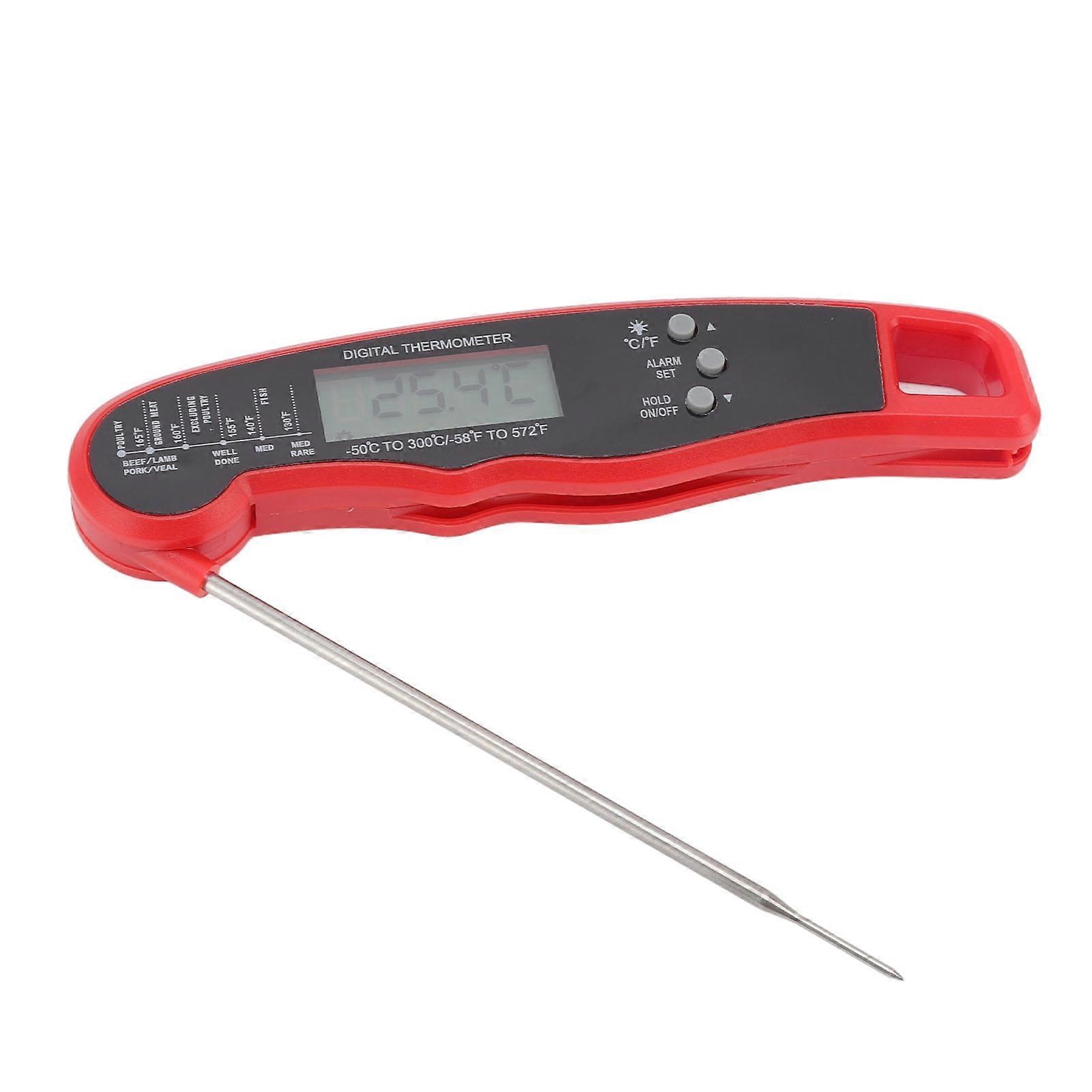 Multi Needle Meat Thermometer Waterproof Instant Read Red 118g