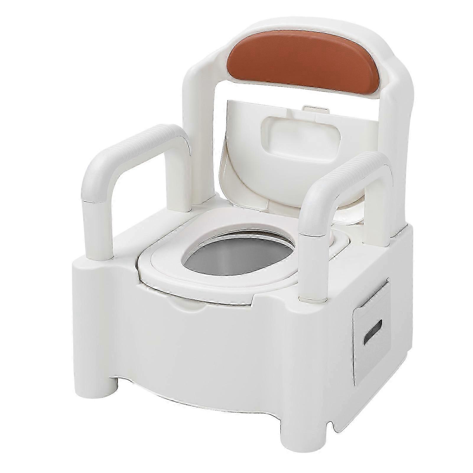 Bedside Commode Toilet Anti Slip Adjustable Height Waterproof Portable Toilet Chair With Armrest And Backrest For Elderly Senior Disabled