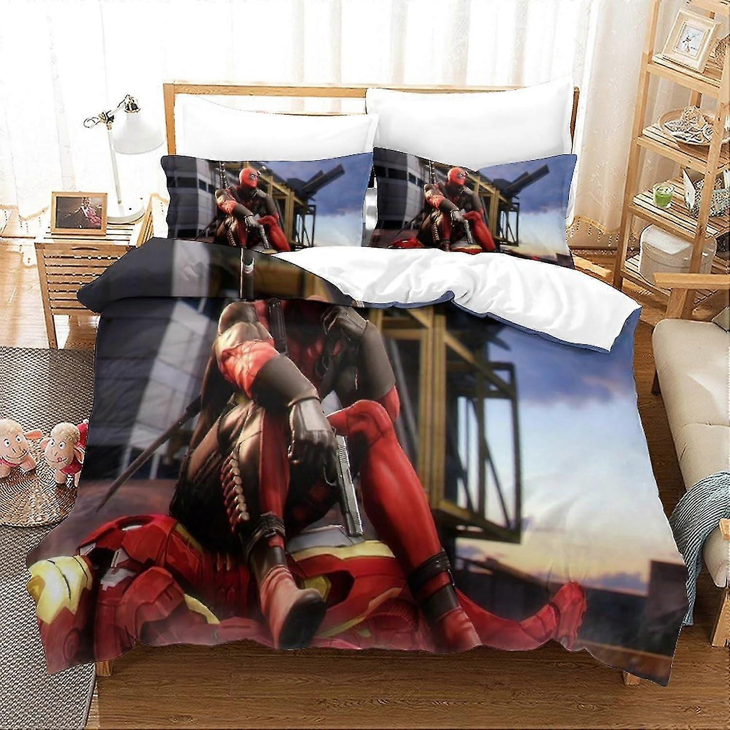 Set copripiumino e federa in microfibra con supereroi, regalo per ragazze adolescenti