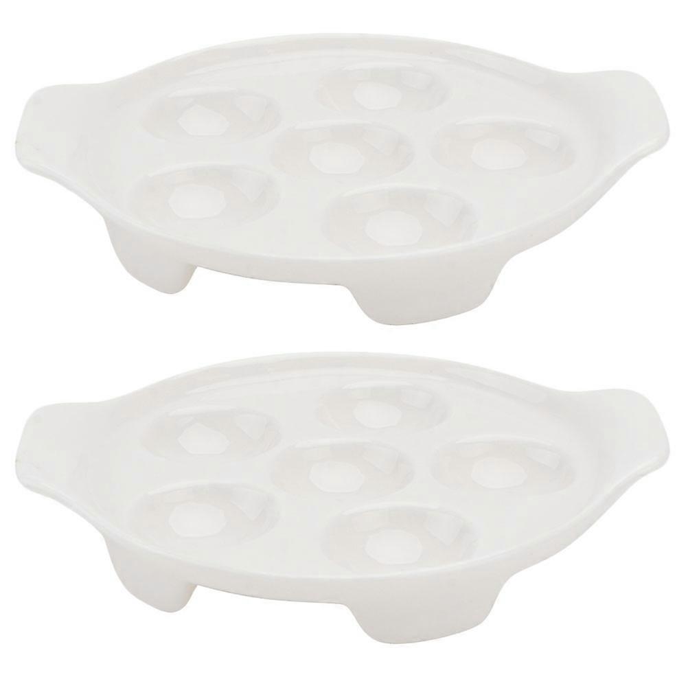 Seafood Snail Dish Conch Baking Dish Sushi Serving Fridge Safe White 2Pcs