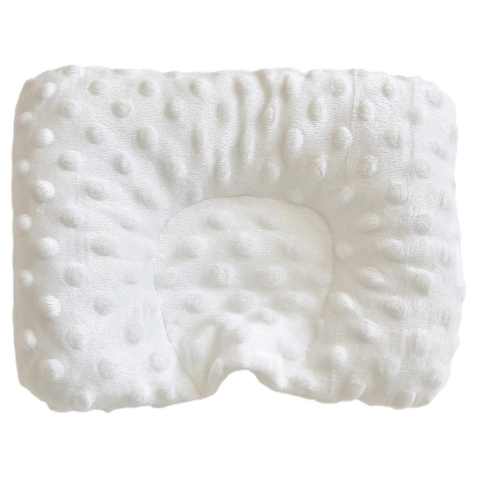 Baby Soothing Pillow Soft Comfortable Headrest for Infants with Dotted Support for Naptime Sleep - White Color